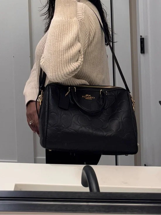 Coach Large Rowan in Black Signature Leather - Picture 5 of 6